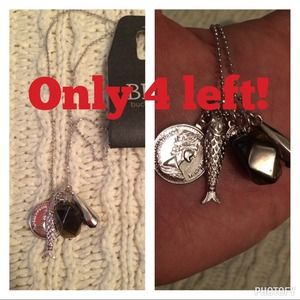 Salmon charm bunch necklace