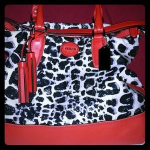 Large ocelot/cheetah  coach bag limited edition
