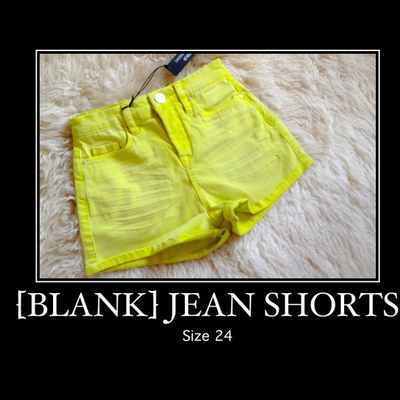 BLANK high waisted neon liquid denim shorts!