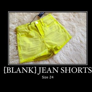 BLANK high waisted neon liquid denim shorts!