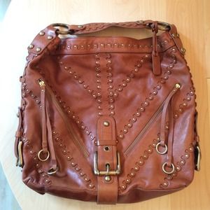 STUNNING Isabella Fiore Leather Studded Hobo