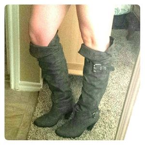 Not Rated Infatuated Grey over the knee boots