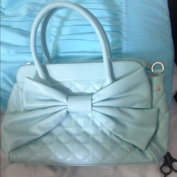 Jcpenny mint green bow tote bag