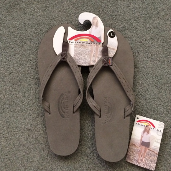 Rainbow flip flops!