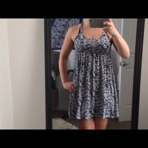 Black grey and white sun dress