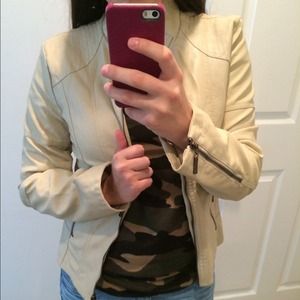 Beige Sophie Max pleather jacket