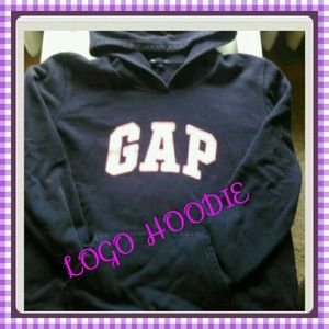 Dark Purple Pink Stripe Logo Pullover