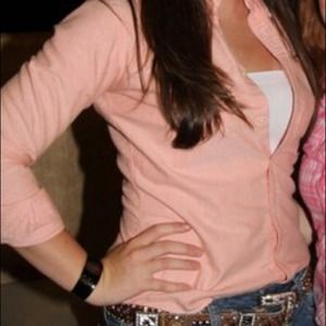 Pink Polo long-sleeved oxford shirt