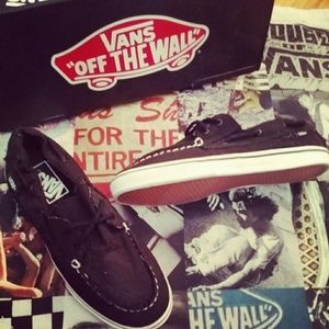 Vans Zapato Del Barco Lo Pros (black and White)