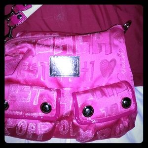 Hot Pink Coach hobo bag