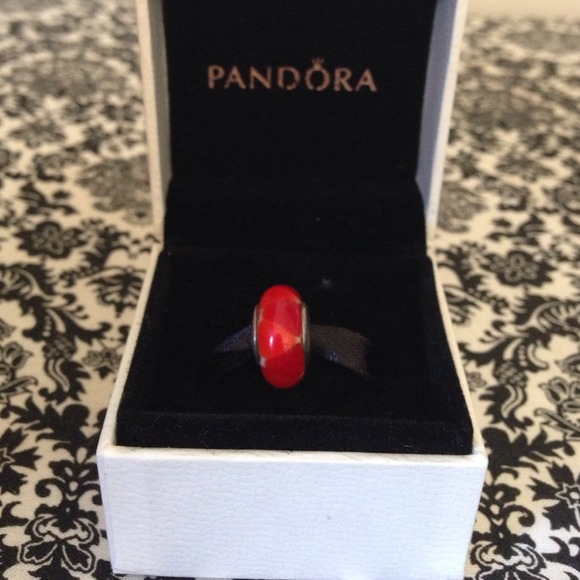 Authentic Pandora Red Glass Bead