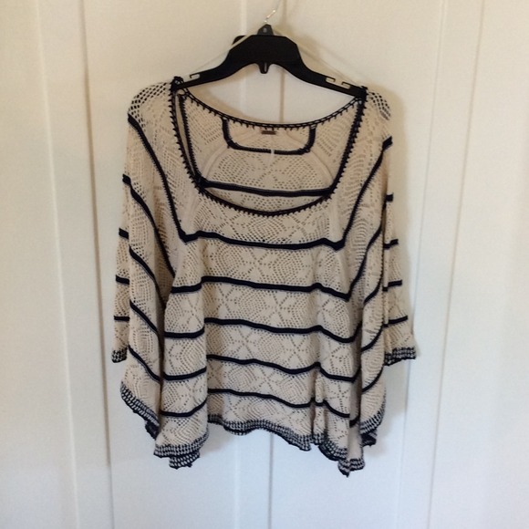 Free people crochet poncho top
