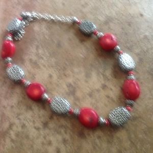 Brighton  Red Coral Stone Necklace REDUCED!