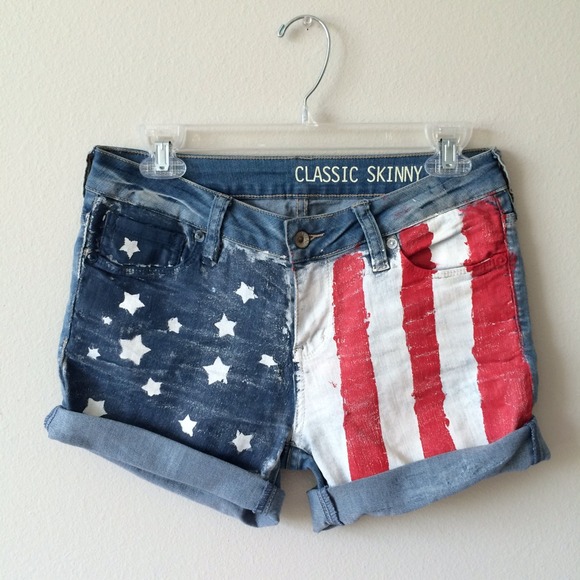 Americana Hand Painted Cutoff Shorts 5 / 7