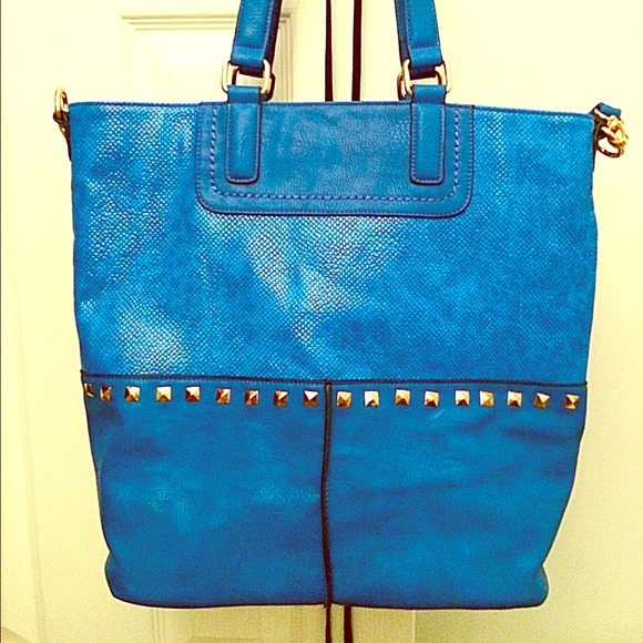 Stud detail cobalt blue handbag - Picture 1 of 3