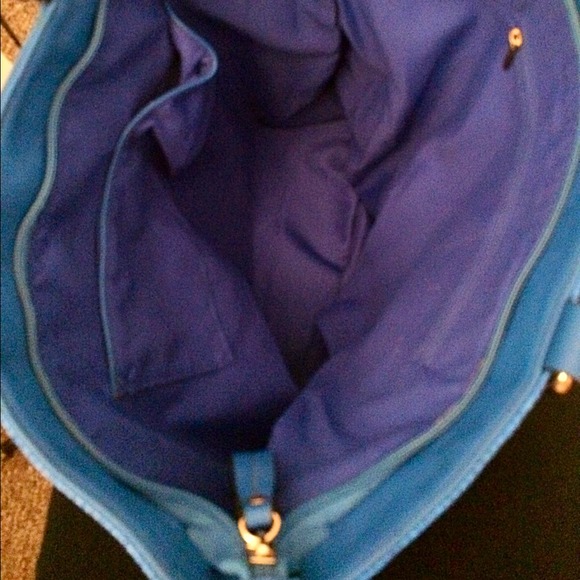 Stud detail cobalt blue handbag - Picture 3 of 3