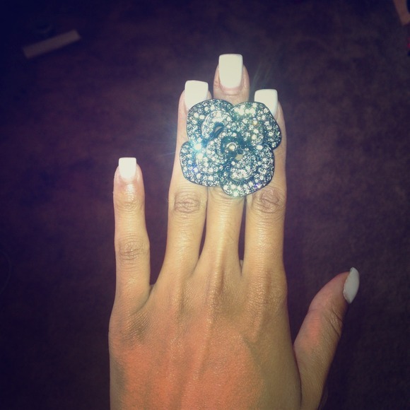 Swarovski crystal flower ring.
