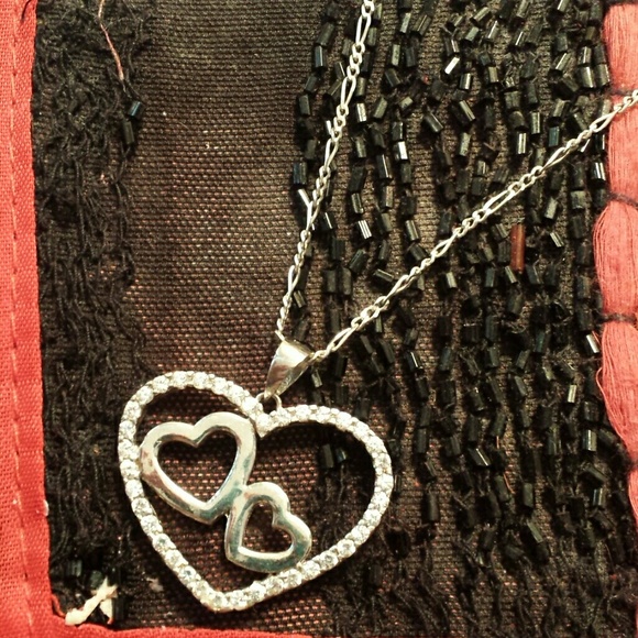 Real silver 3 heart necklace