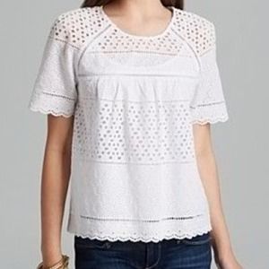 White Cotton Eyelet Top DV by Dolce Vita "Frona"
