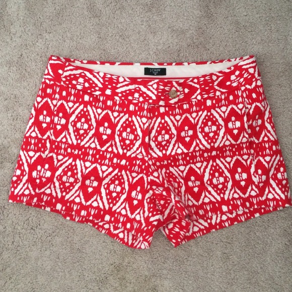 Red and White Tribal Jcrew Shorts