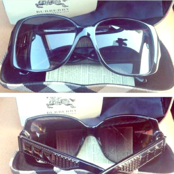 Burberry Studded Gunmetal Sunglasses