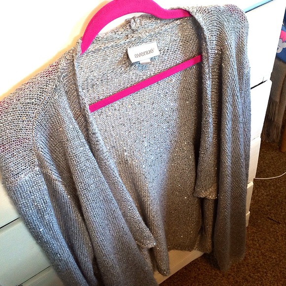 Avenue Sweaters - Grey Cardi w/Sequins