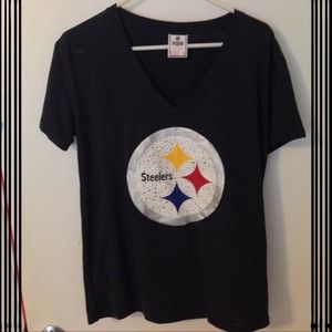 PINK Rhinestoned Steelers Shirt
