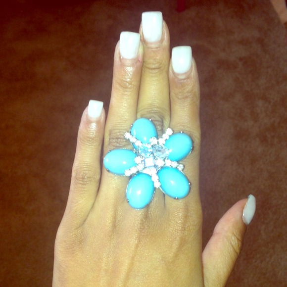 Beautiful Baby Blue a Flower Ring