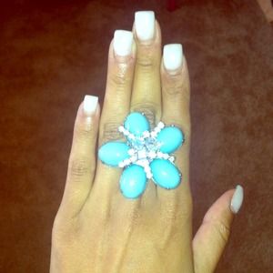 Beautiful Baby Blue a Flower Ring