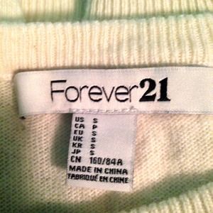 Cream w/ sparkly black stripes sweater FOREVER 21