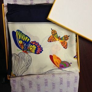 Butterfly silk scarf