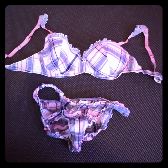 School girl stripper bra & panty set
