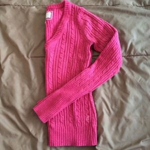 AE pink cable sweater