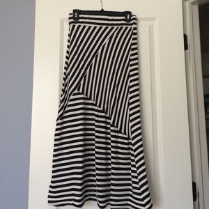 Black and white striped maxi