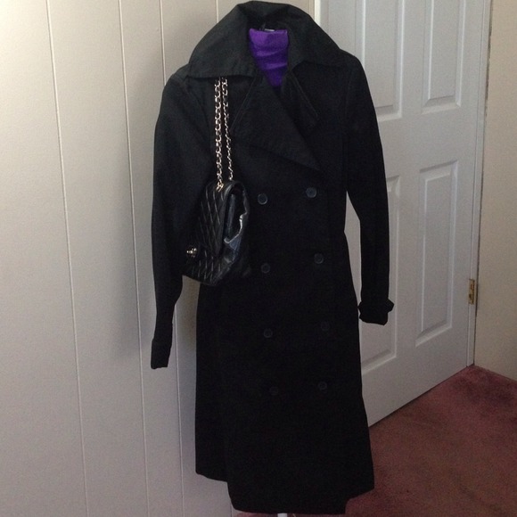 H&M Divided Black Trench Coat - Picture 3 of 4