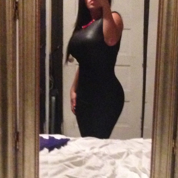 Black Faux Leather dress