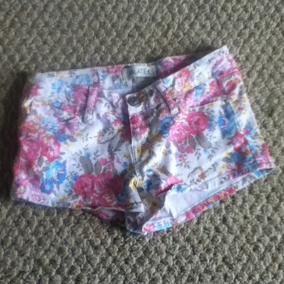 Denim Shorts- Flower Print