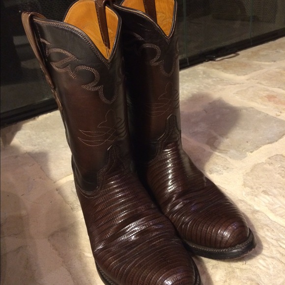 LUCCHESE GENUINE LIZARD HAND MADE BOOTS