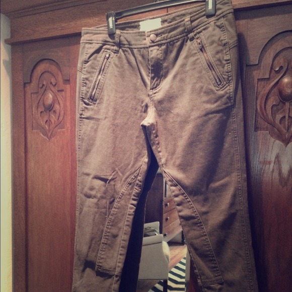 free people moto pant. olive green.