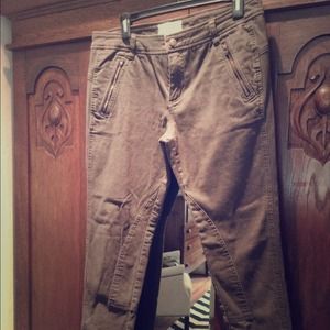 free people moto pant. olive green.