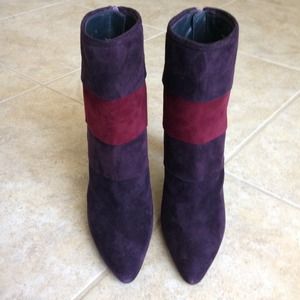 Purple suede boots