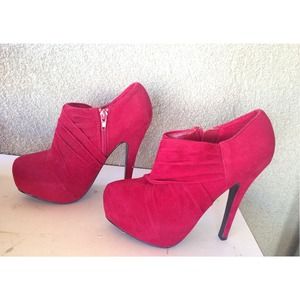 Red ankle bootie