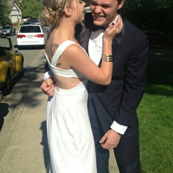 Long white cut out dress!