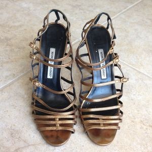 Gold cage heels