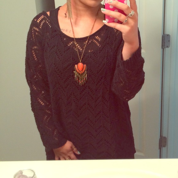 Long sleeve crochet sweater