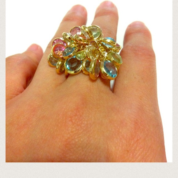 NEW Multi Color Crystal Ring - Picture 3 of 3