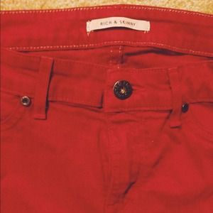 Rich and Skinny red wax skinny jeans