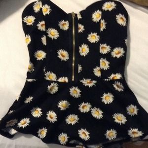 Sunflower peplum shirt