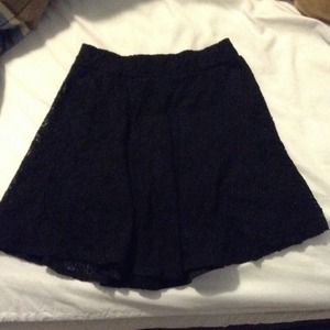 Black, lace high waisted skirt