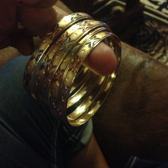 5 Bracelets 3 color gold like Stainless - Picture 2 of 3